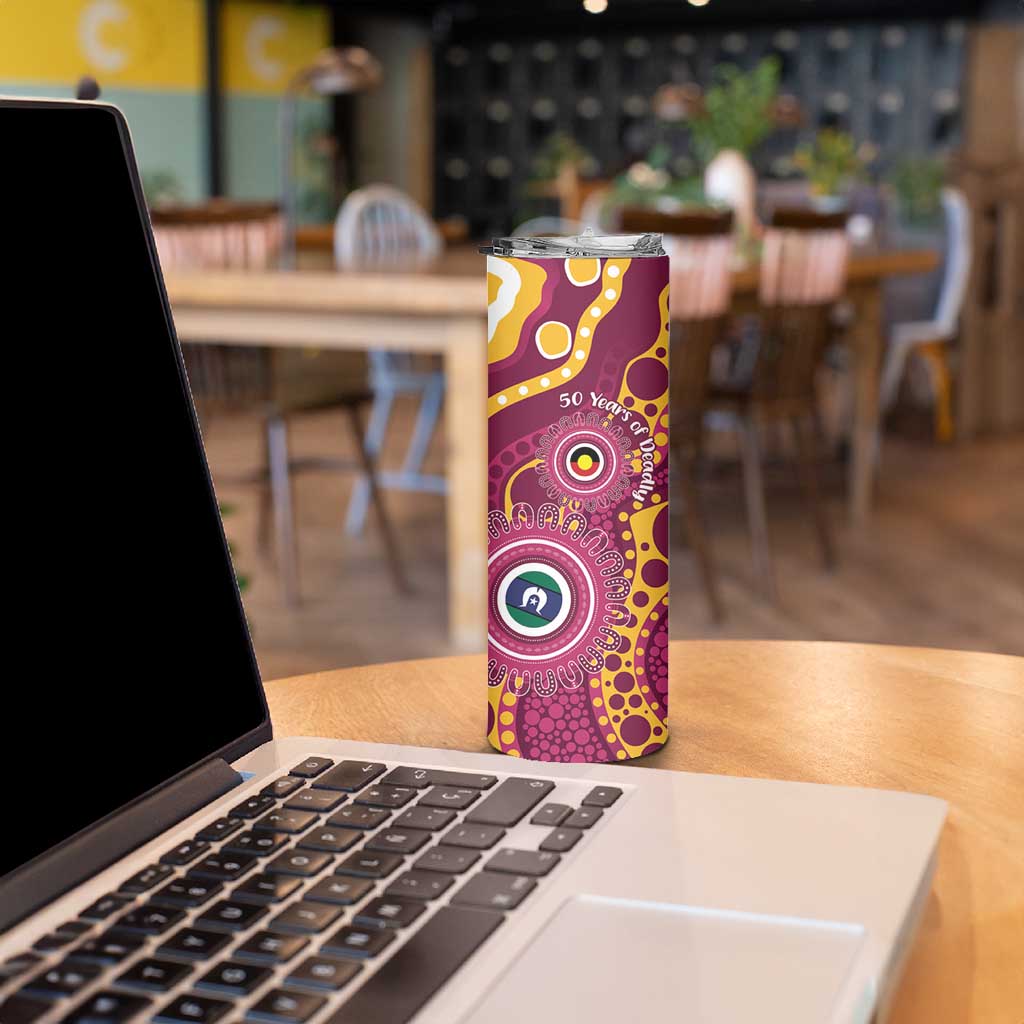Broncos NAIDOC Week 2026 Personalised Skinny Tumbler 50 Years of Deadly Aboriginal Art