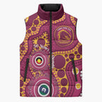Broncos NAIDOC Week 2026 Personalised Sleeveless Puffer Jacket 50 Years of Deadly Aboriginal Art