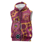 Broncos NAIDOC Week 2026 Personalised Sleeveless Zip Hoodie 50 Years of Deadly Aboriginal Art