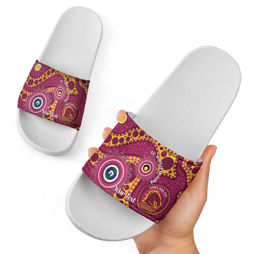 Broncos NAIDOC Week 2026 Personalised Slide Sandals 50 Years of Deadly Aboriginal Art
