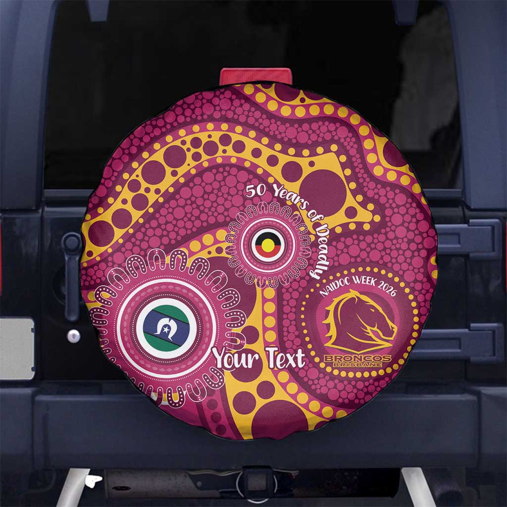 Broncos NAIDOC Week 2026 Personalised Spare Tire Cover 50 Years of Deadly Aboriginal Art