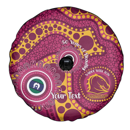 Broncos NAIDOC Week 2026 Personalised Spare Tire Cover 50 Years of Deadly Aboriginal Art
