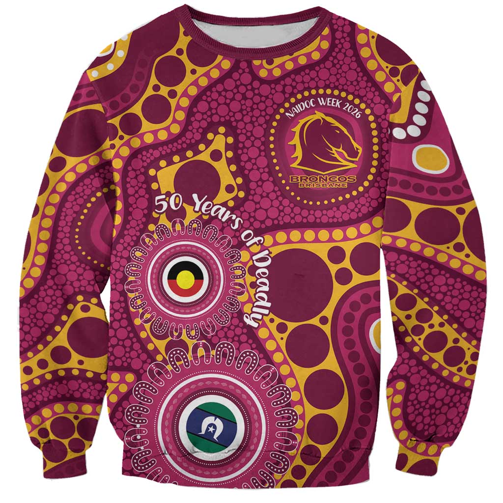 Broncos NAIDOC Week 2026 Personalised Sweatshirt 50 Years of Deadly Aboriginal Art