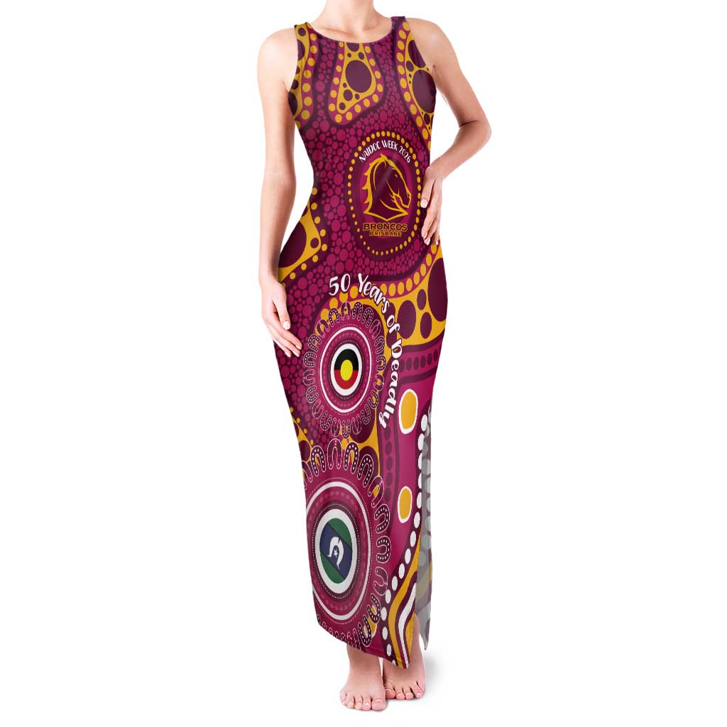 Broncos NAIDOC Week 2026 Personalised Tank Maxi Dress 50 Years of Deadly Aboriginal Art