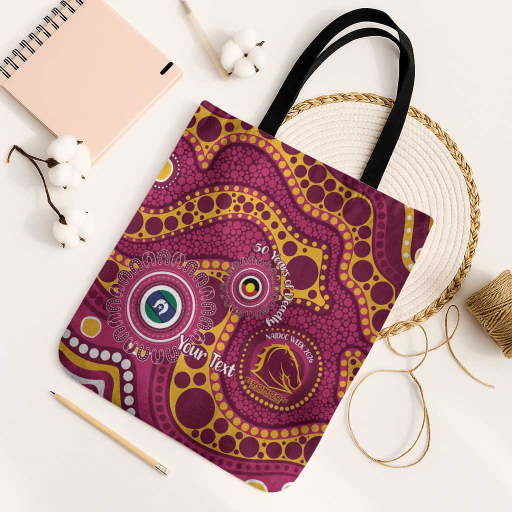 Broncos NAIDOC Week 2026 Personalised Tote Bag 50 Years of Deadly Aboriginal Art