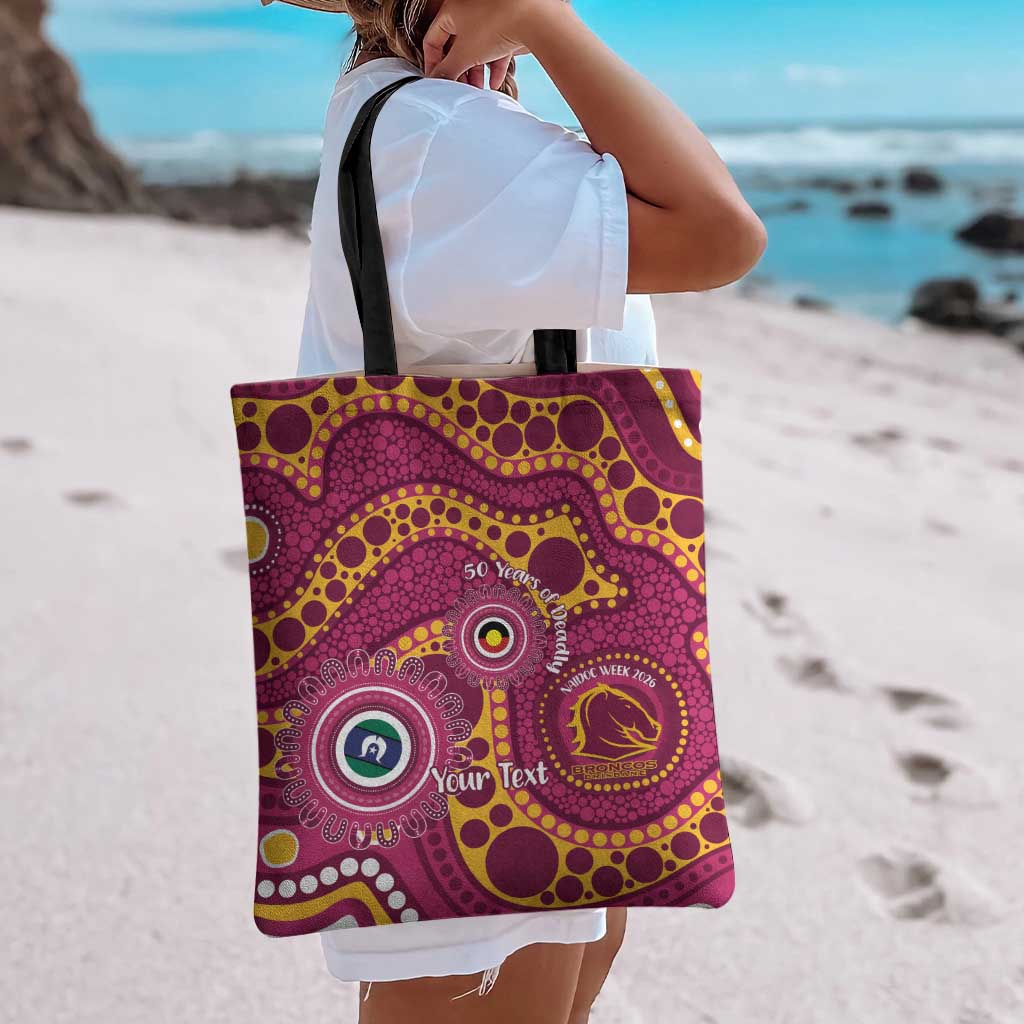 Broncos NAIDOC Week 2026 Personalised Tote Bag 50 Years of Deadly Aboriginal Art