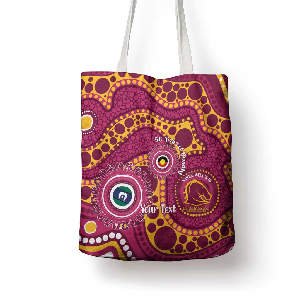 Broncos NAIDOC Week 2026 Personalised Tote Bag 50 Years of Deadly Aboriginal Art