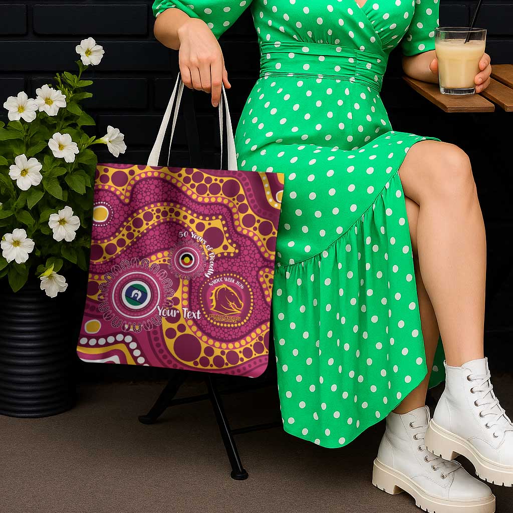 Broncos NAIDOC Week 2026 Personalised Tote Bag 50 Years of Deadly Aboriginal Art