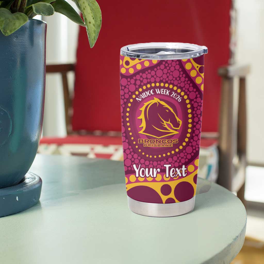 Broncos NAIDOC Week 2026 Personalised Tumbler Cup 50 Years of Deadly Aboriginal Art
