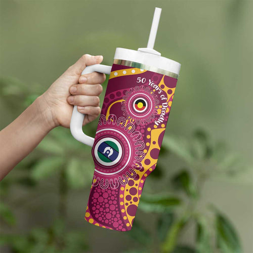 Broncos NAIDOC Week 2026 Personalised Tumbler With Handle 50 Years of Deadly Aboriginal Art