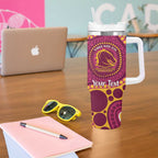 Broncos NAIDOC Week 2026 Personalised Tumbler With Handle 50 Years of Deadly Aboriginal Art