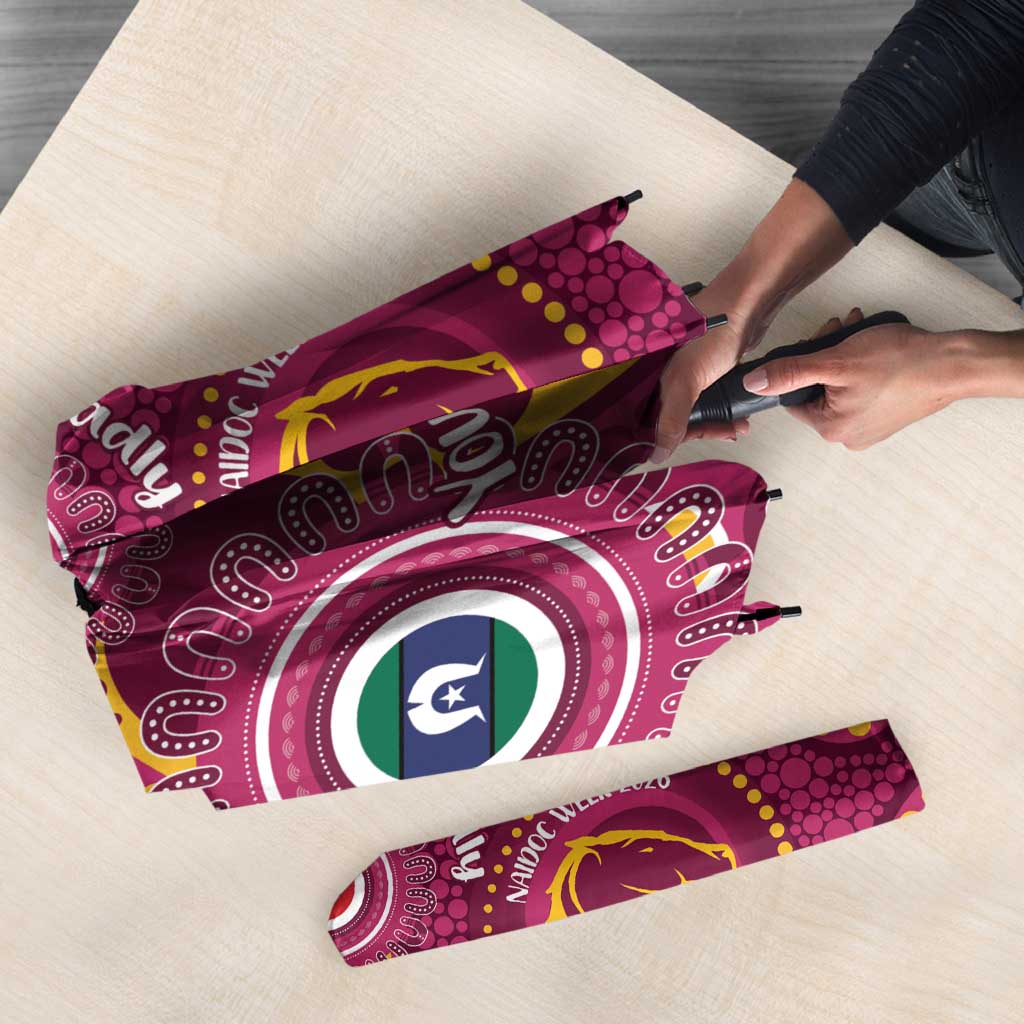 Broncos NAIDOC Week 2026 Personalised Umbrella 50 Years of Deadly Aboriginal Art