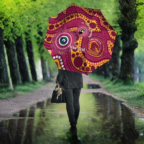 Broncos NAIDOC Week 2026 Personalised Umbrella 50 Years of Deadly Aboriginal Art