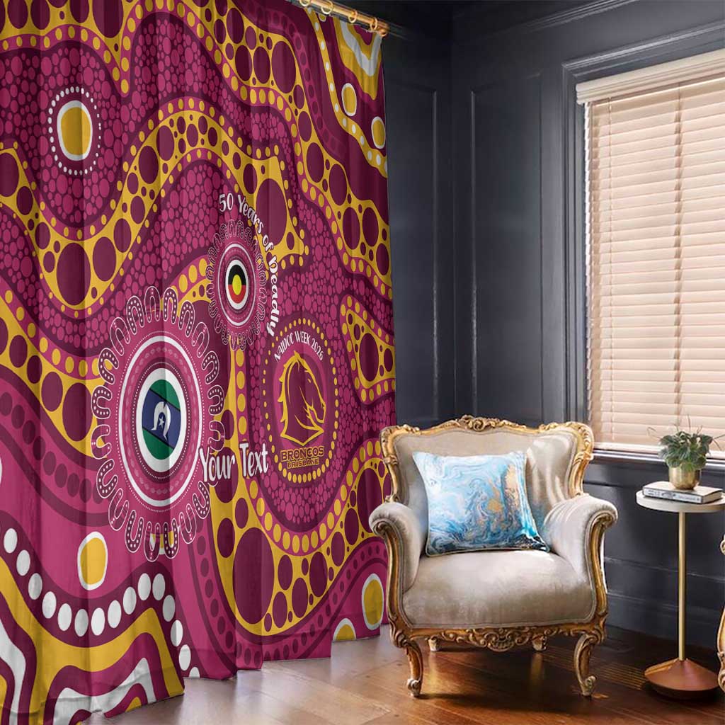 Broncos NAIDOC Week 2026 Personalised Window Curtain 50 Years of Deadly Aboriginal Art