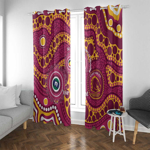 Broncos NAIDOC Week 2026 Personalised Window Curtain 50 Years of Deadly Aboriginal Art