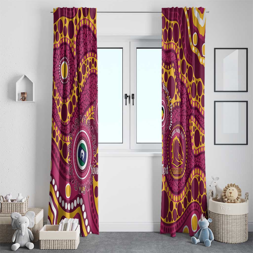 Broncos NAIDOC Week 2026 Personalised Window Curtain 50 Years of Deadly Aboriginal Art