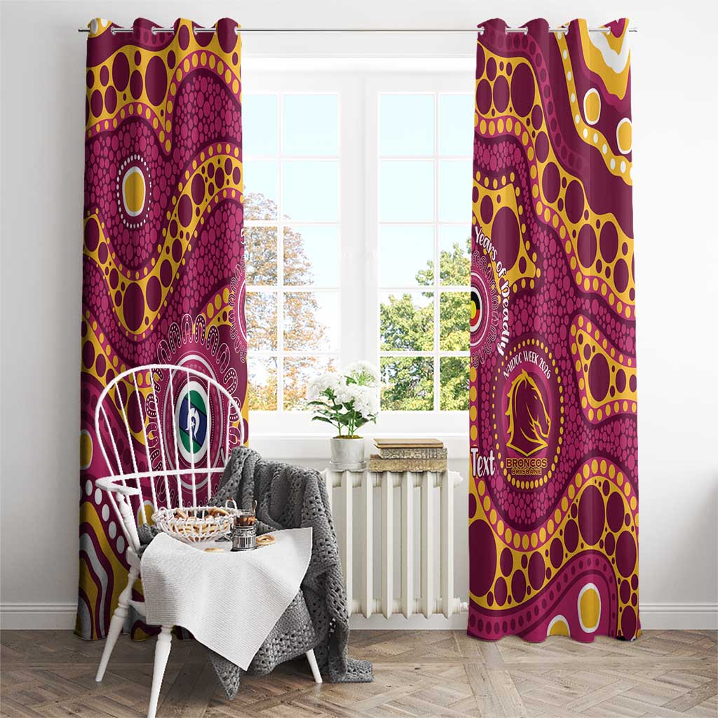 Broncos NAIDOC Week 2026 Personalised Window Curtain 50 Years of Deadly Aboriginal Art