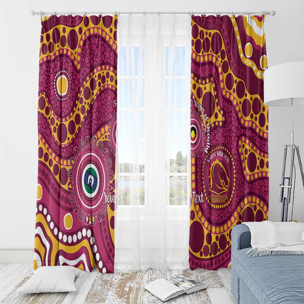 Broncos NAIDOC Week 2026 Personalised Window Curtain 50 Years of Deadly Aboriginal Art
