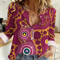 Broncos NAIDOC Week 2026 Personalised Women Casual Shirt 50 Years of Deadly Aboriginal Art