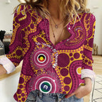 Broncos NAIDOC Week 2026 Personalised Women Casual Shirt 50 Years of Deadly Aboriginal Art