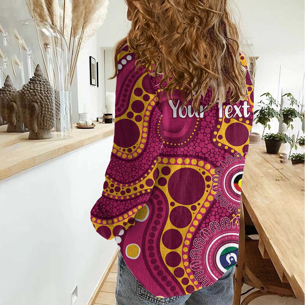 Broncos NAIDOC Week 2026 Personalised Women Casual Shirt 50 Years of Deadly Aboriginal Art