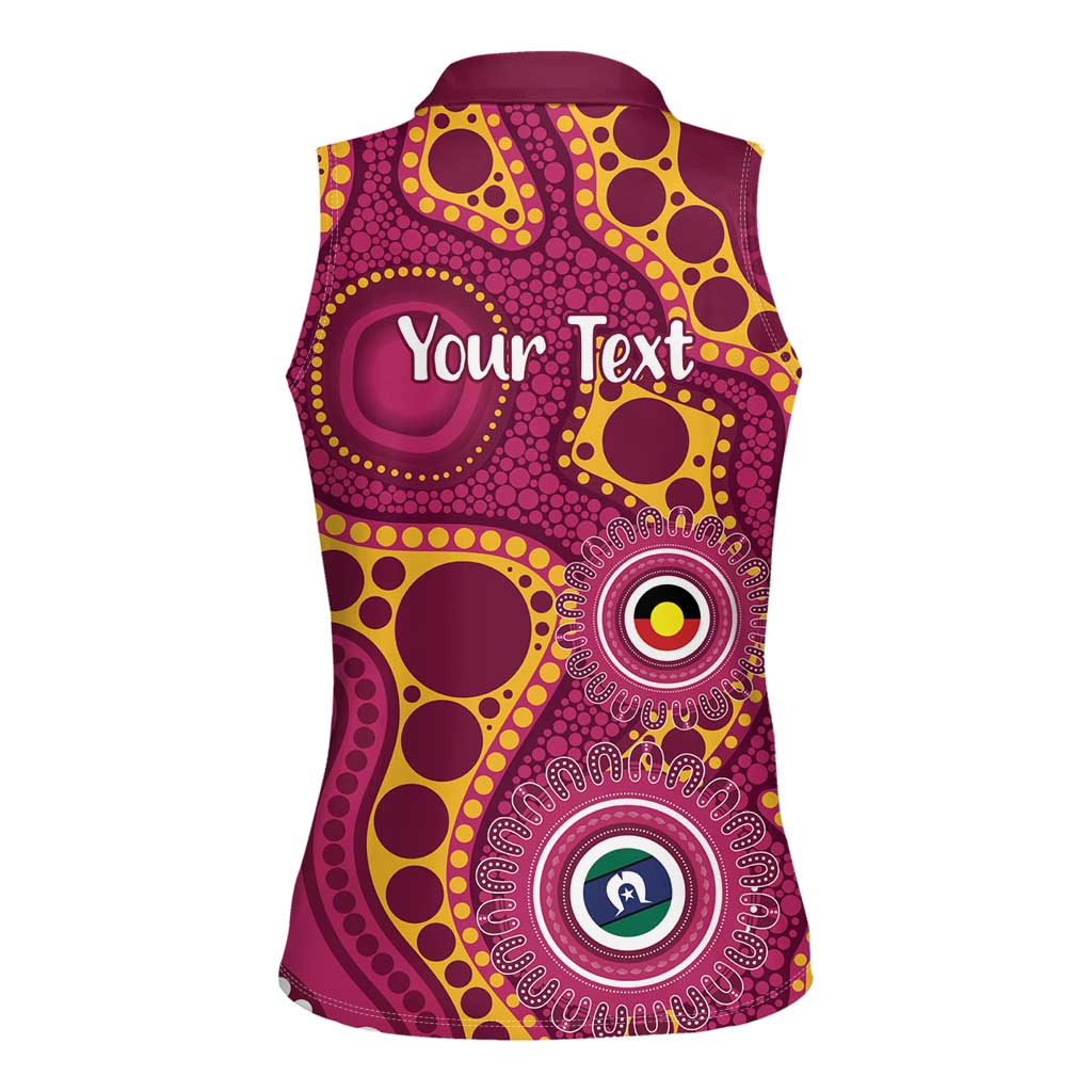 Broncos NAIDOC Week 2026 Personalised Women Sleeveless Polo Shirt 50 Years of Deadly Aboriginal Art