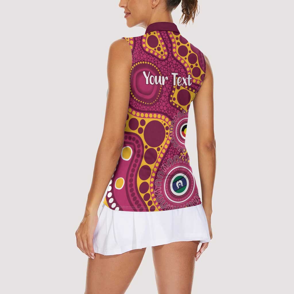 Broncos NAIDOC Week 2026 Personalised Women Sleeveless Polo Shirt 50 Years of Deadly Aboriginal Art