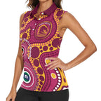 Broncos NAIDOC Week 2026 Personalised Women Sleeveless Polo Shirt 50 Years of Deadly Aboriginal Art