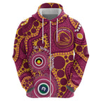 Broncos NAIDOC Week 2026 Personalised Zip Hoodie 50 Years of Deadly Aboriginal Art