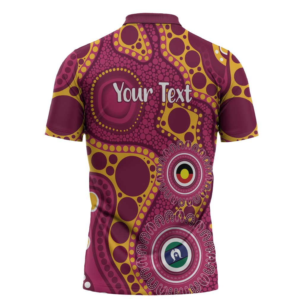 Broncos NAIDOC Week 2026 Personalised Zipper Polo Shirt 50 Years of Deadly Aboriginal Art