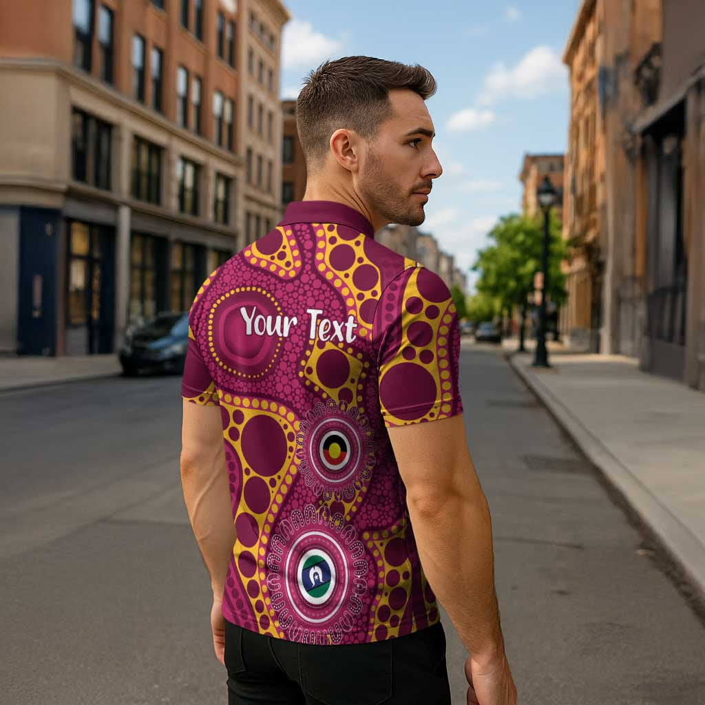 Broncos NAIDOC Week 2026 Personalised Zipper Polo Shirt 50 Years of Deadly Aboriginal Art