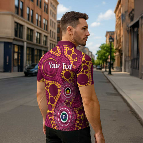 Broncos NAIDOC Week 2026 Personalised Zipper Polo Shirt 50 Years of Deadly Aboriginal Art
