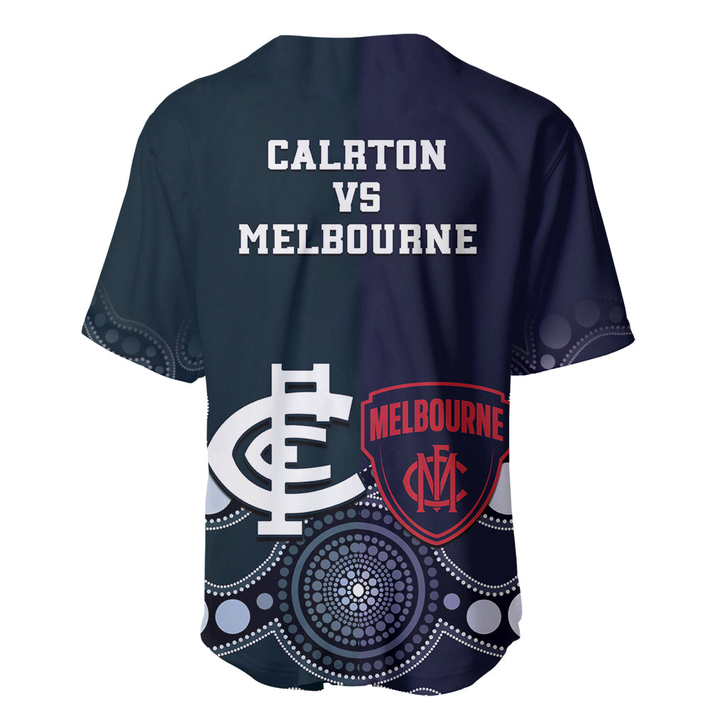 Demons And Blues Football Baseball Jersey Melbourne And Calrton Mascots Aboriginal Art