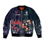Demons And Blues Football Bomber Jacket Melbourne And Calrton Mascots Aboriginal Art