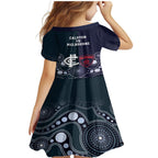 Demons And Blues Football Family Matching Mermaid Dress and Hawaiian Shirt Melbourne And Calrton Mascots Aboriginal Art