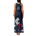 Demons And Blues Football Family Matching Tank Maxi Dress and Hawaiian Shirt Melbourne And Calrton Mascots Aboriginal Art