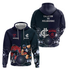 Demons And Blues Football Hoodie Melbourne And Calrton Mascots Aboriginal Art