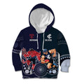 Demons And Blues Football Kid Hoodie Melbourne And Calrton Mascots Aboriginal Art