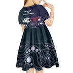 Demons And Blues Football Kid Short Sleeve Dress Melbourne And Calrton Mascots Aboriginal Art