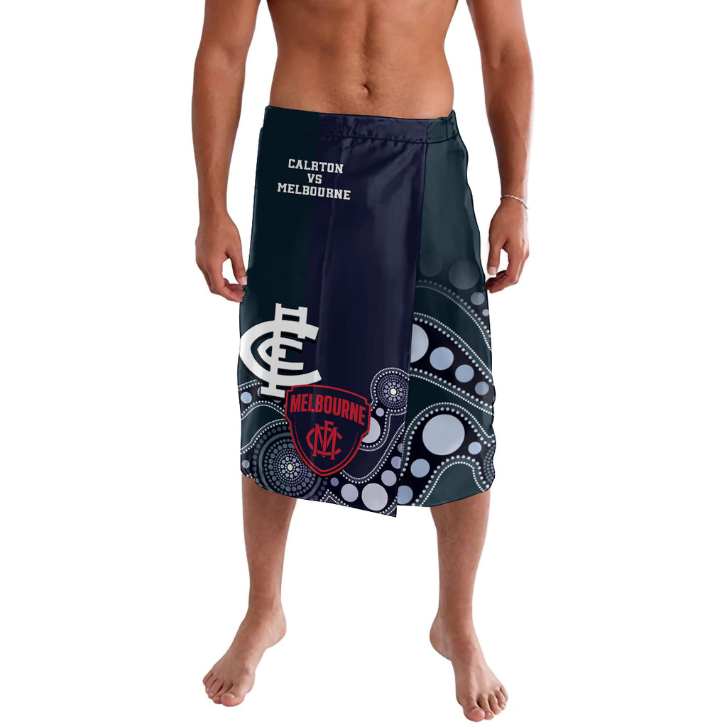 Demons And Blues Football Lavalava Melbourne And Calrton Mascots Aboriginal Art