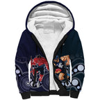Demons And Blues Football Sherpa Hoodie Melbourne And Calrton Mascots Aboriginal Art