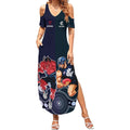 Demons And Blues Football Summer Maxi Dress Melbourne And Calrton Mascots Aboriginal Art