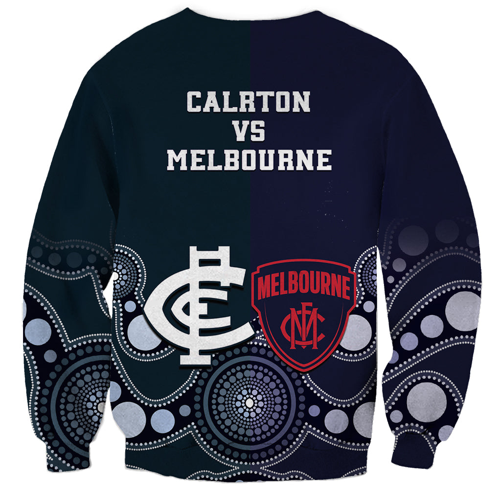 Demons And Blues Football Sweatshirt Melbourne And Calrton Mascots Aboriginal Art