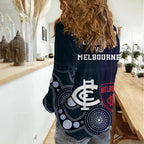 Demons And Blues Football Women Casual Shirt Melbourne And Calrton Mascots Aboriginal Art