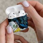 New Zealand Silver Fern Tui Bird AirPods Case Maori Kowhai Paua Shell Taniko Motifs - Aussie Hoodie