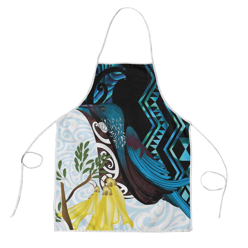 New Zealand Silver Fern Tui Bird Apron Maori Kowhai Paua Shell Taniko Motifs - Aussie Hoodie