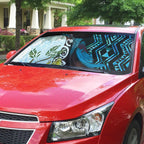 New Zealand Silver Fern Tui Bird Auto Sun Shade Maori Kowhai Paua Shell Taniko Motifs - Aussie Hoodie