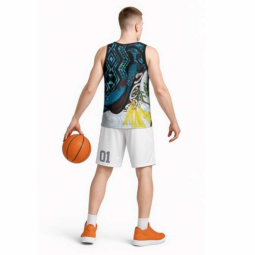 New Zealand Silver Fern Tui Bird Basketball Jersey Maori Kowhai Paua Shell Taniko Motifs - Aussie Hoodie