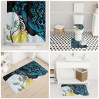 New Zealand Silver Fern Tui Bird Bathroom Set Maori Kowhai Paua Shell Taniko Motifs - Aussie Hoodie
