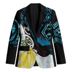 New Zealand Silver Fern Tui Bird Blazer Maori Kowhai Paua Shell Taniko Motifs - Aussie Hoodie
